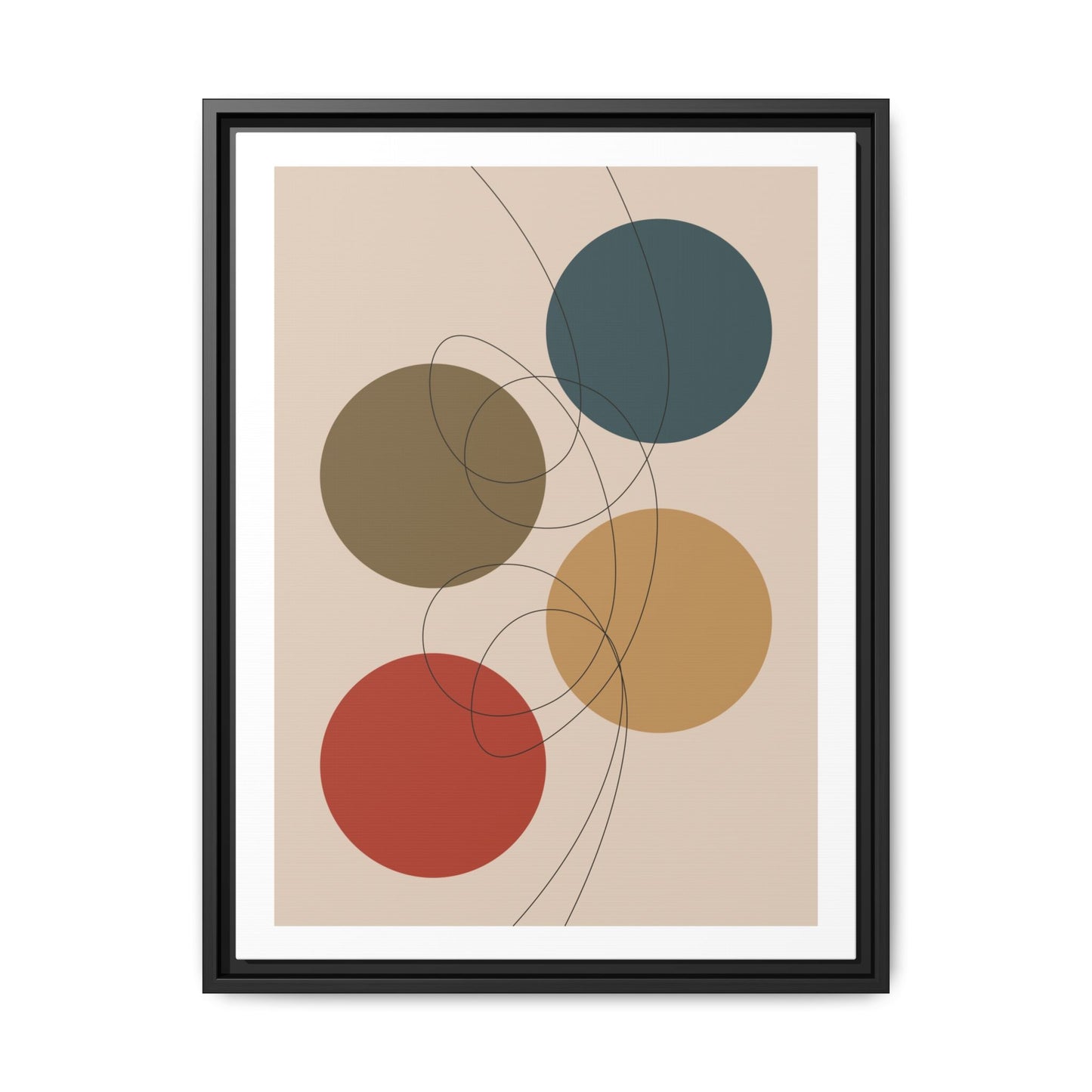 Hockey Puck Lines PRINT Digital Art on Canvas with Frame