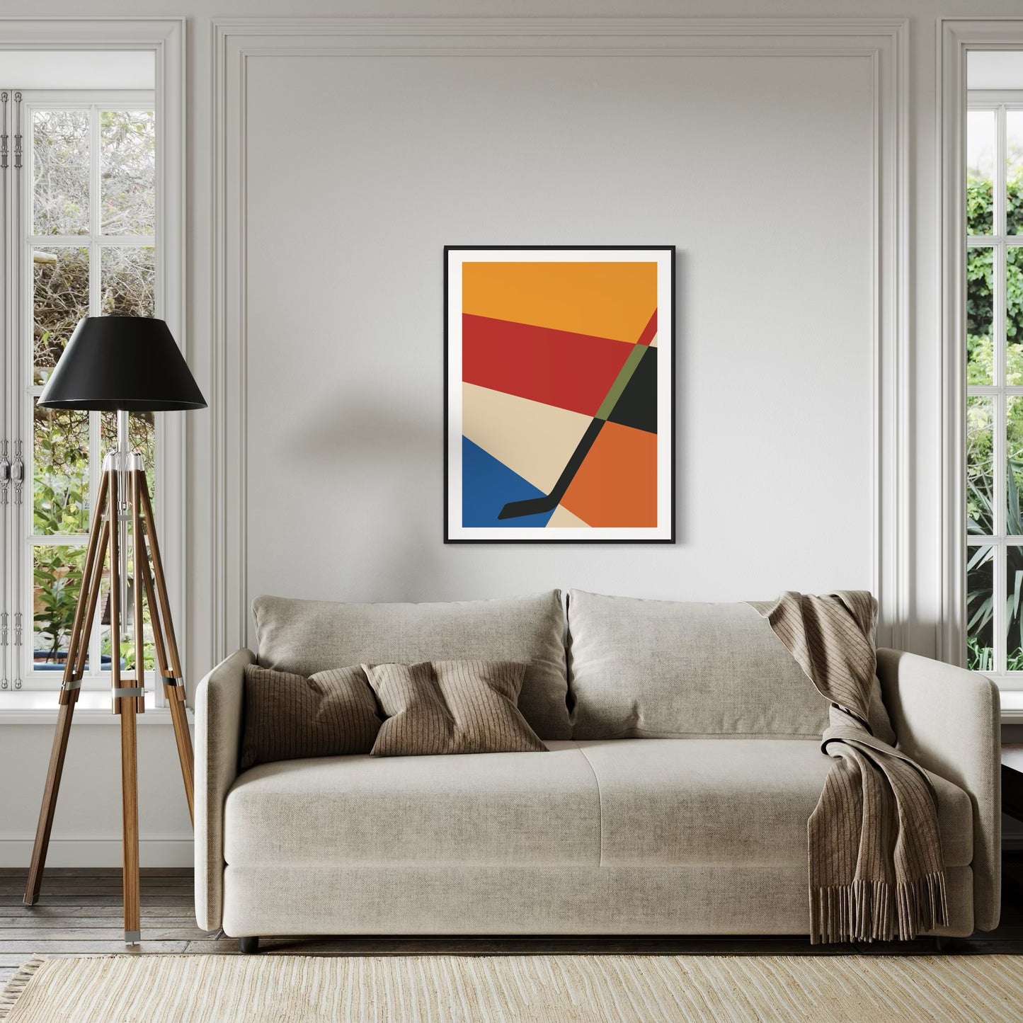 Hockey Stick PRINT Digital Art on Canvas with Frame