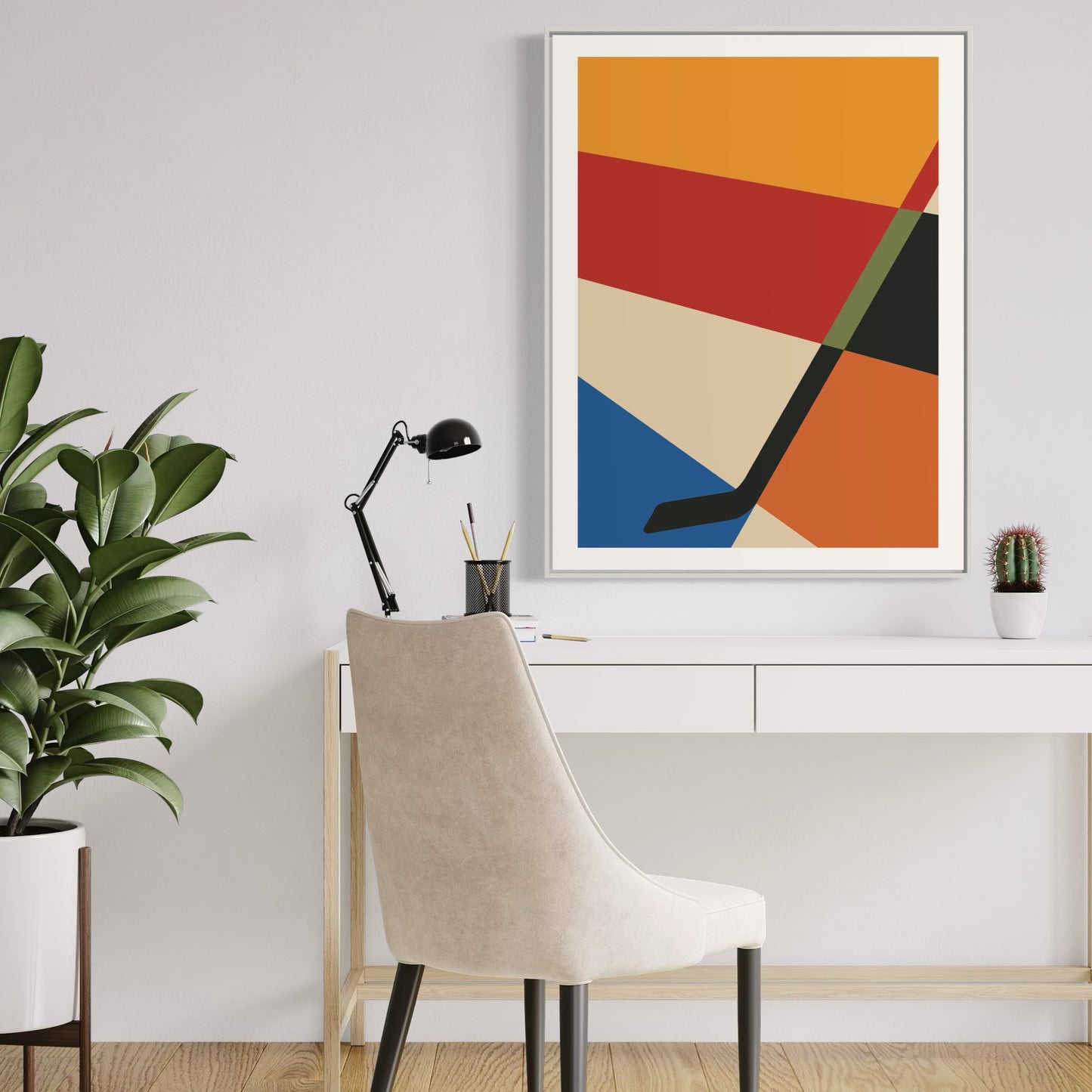 Hockey Stick PRINT Digital Art on Canvas with Frame