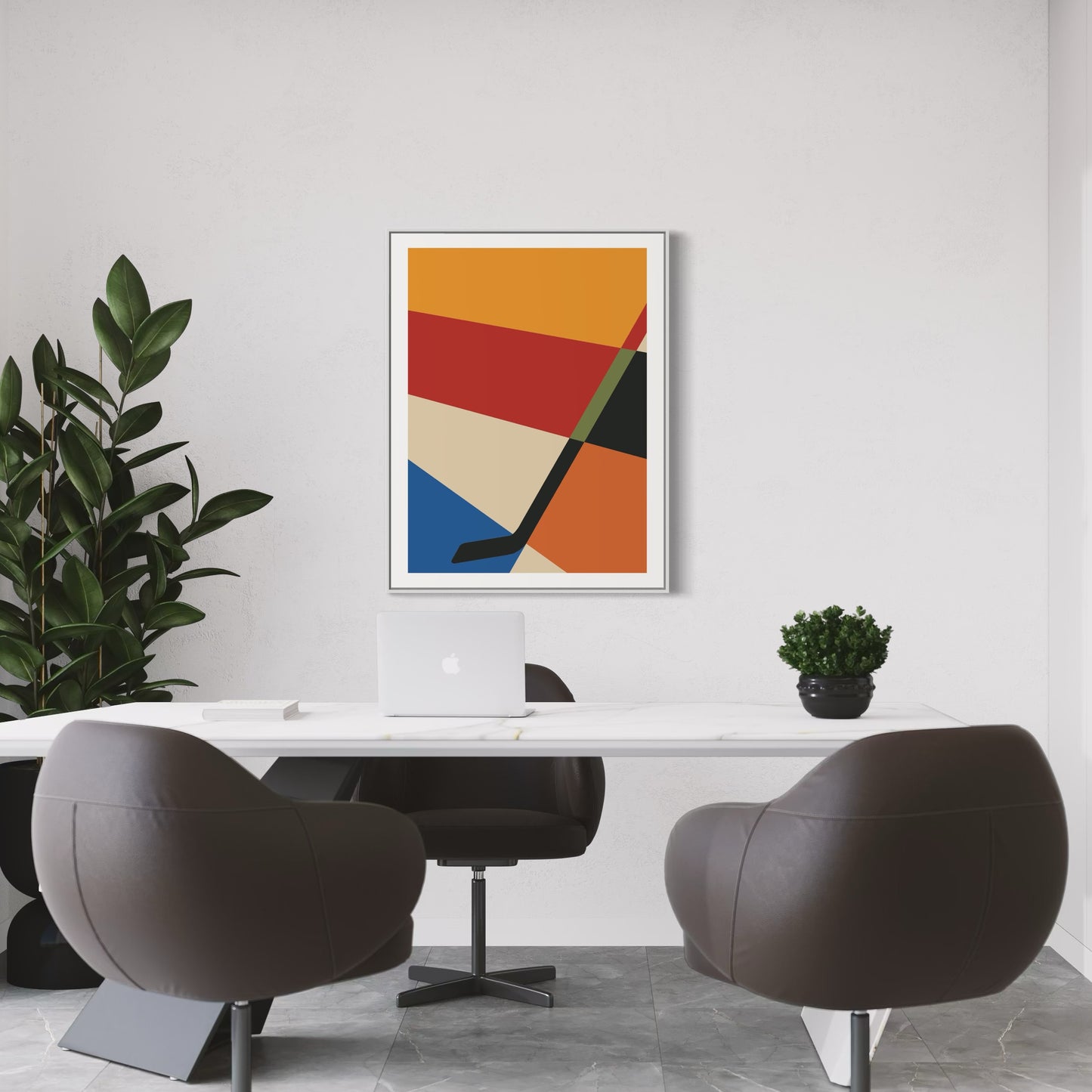 Hockey Stick PRINT Digital Art on Canvas with Frame
