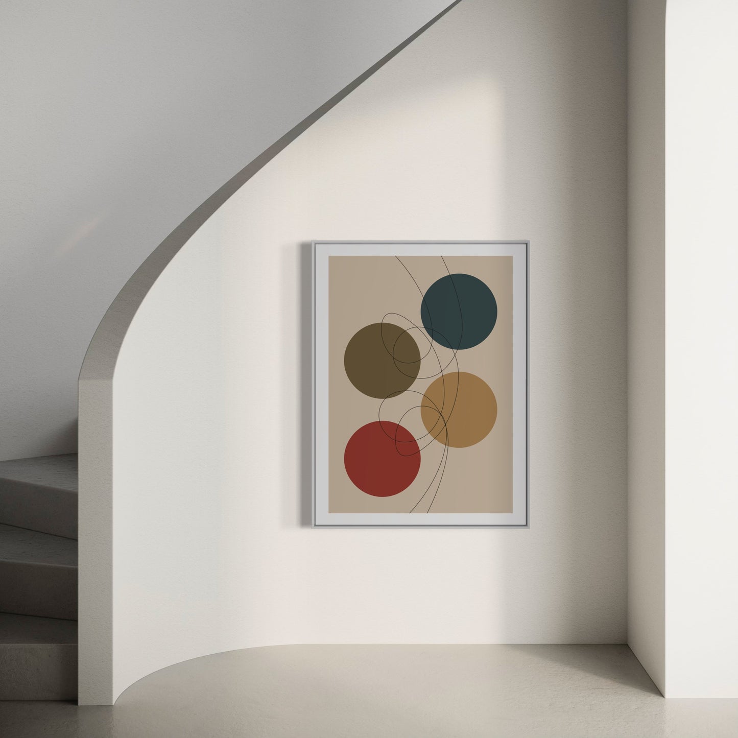 Hockey Puck Lines PRINT Digital Art on Canvas with Frame