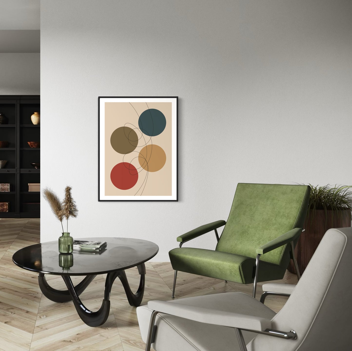 Hockey Puck Lines PRINT Digital Art on Canvas with Frame