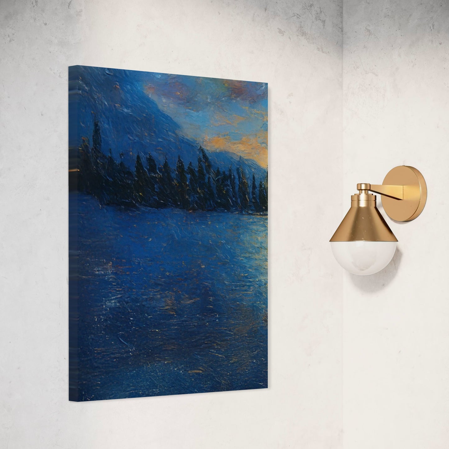 Pond Hockey Golden Drift (Left Leaf to Pond Hockey at Sunset) PRINT Digital Art on Canvas