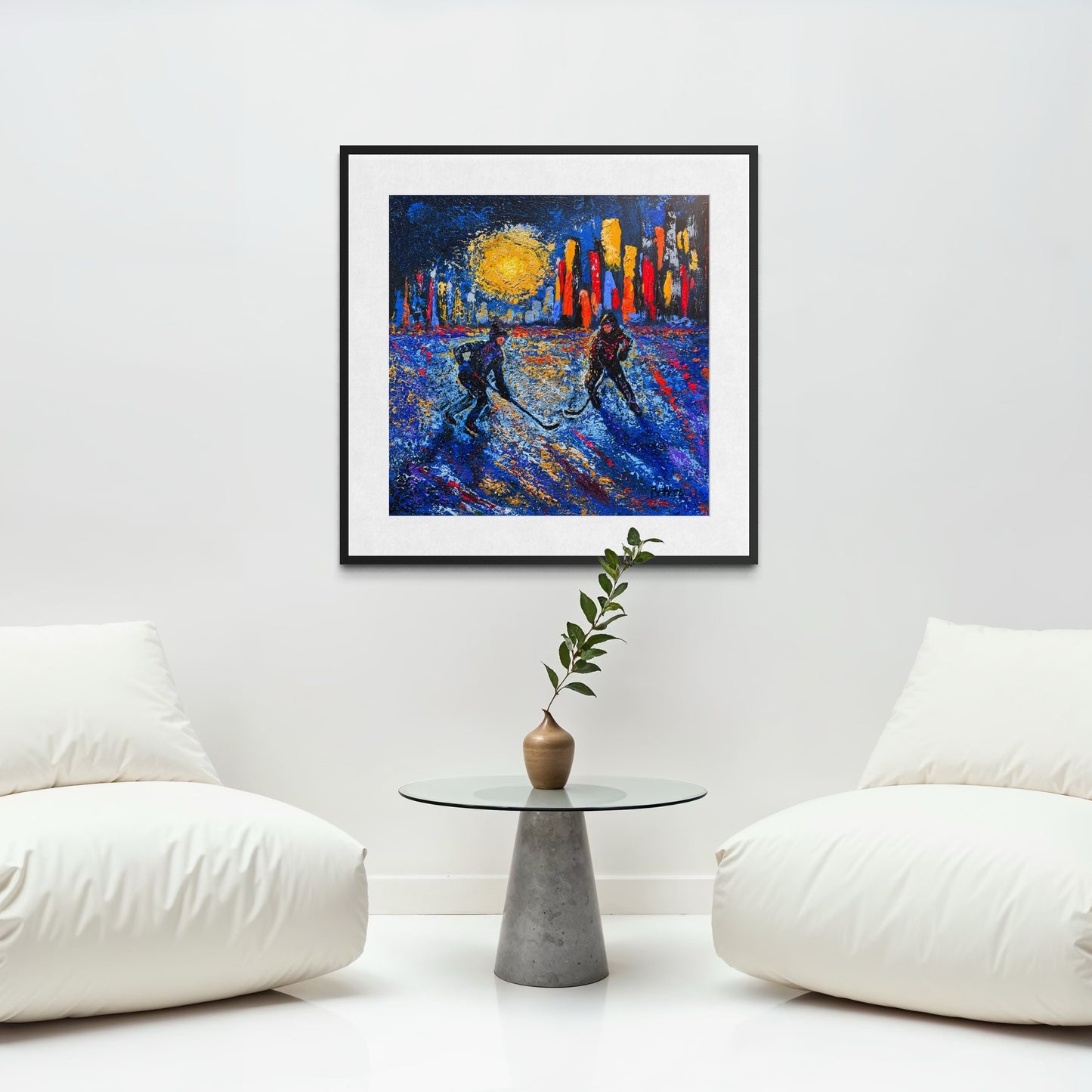 Pond Hockey in the City PRINT Rolled Poster