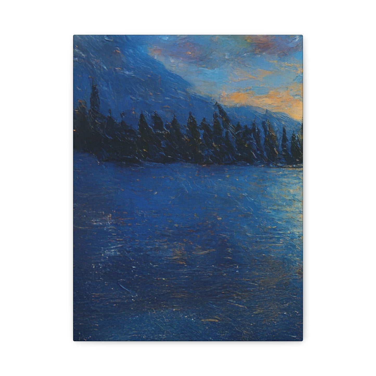 Pond Hockey Golden Drift (Left Leaf to Pond Hockey at Sunset) PRINT Digital Art on Canvas