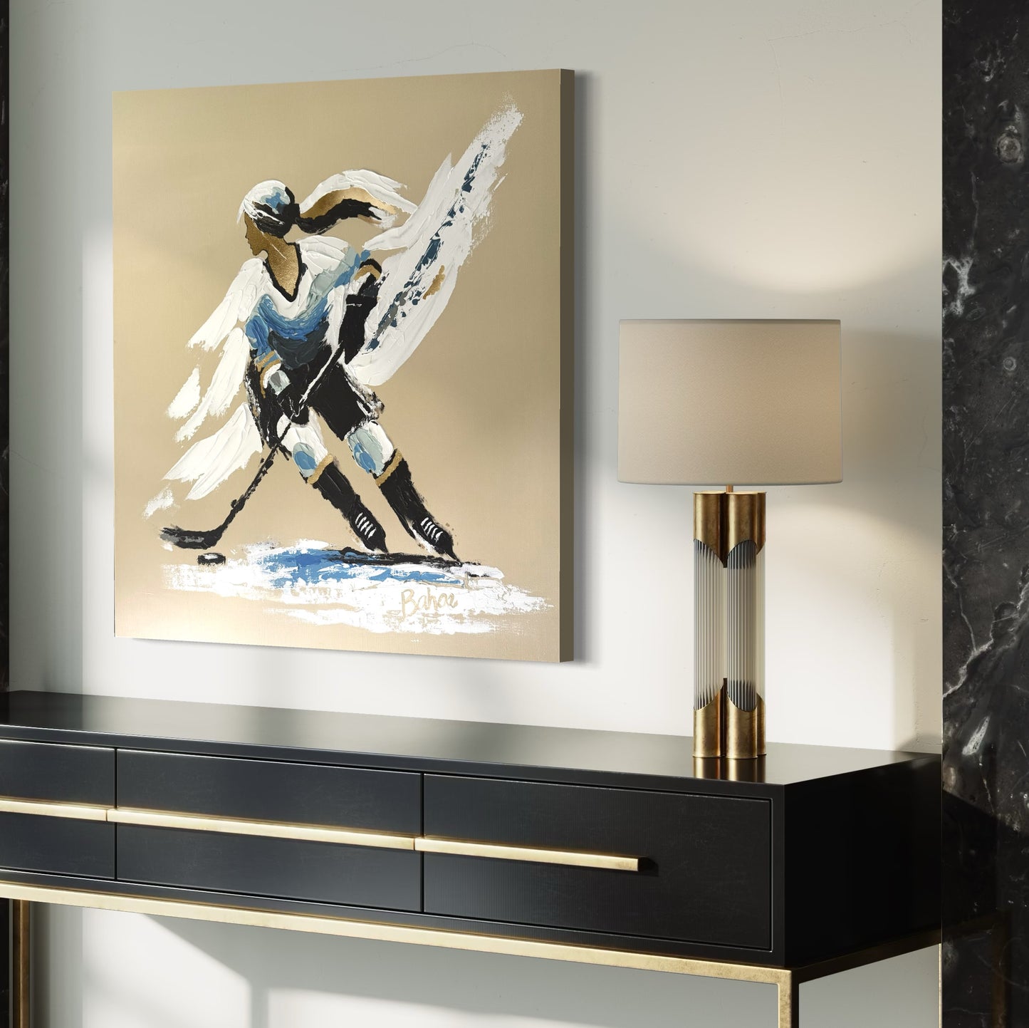 Her Hockey Practice ORIGINAL Hand-Painted Acrylic Art on Canvas
