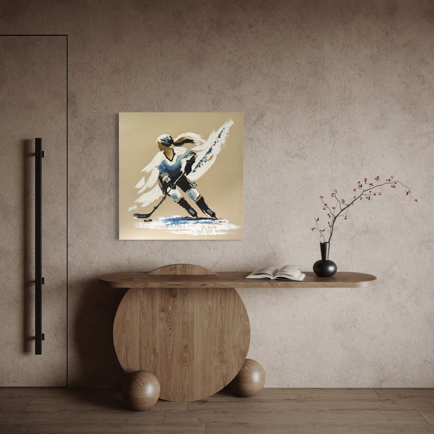Her Hockey Practice ORIGINAL Hand-Painted Acrylic Art on Canvas