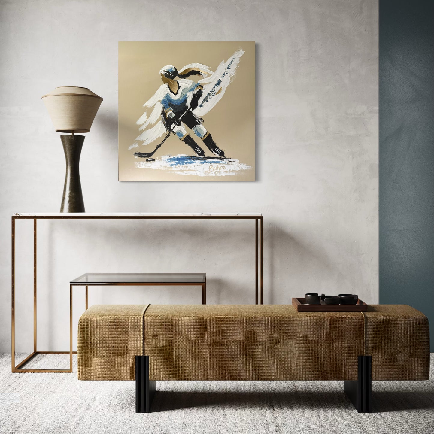 Her Hockey Practice ORIGINAL Hand-Painted Acrylic Art on Canvas