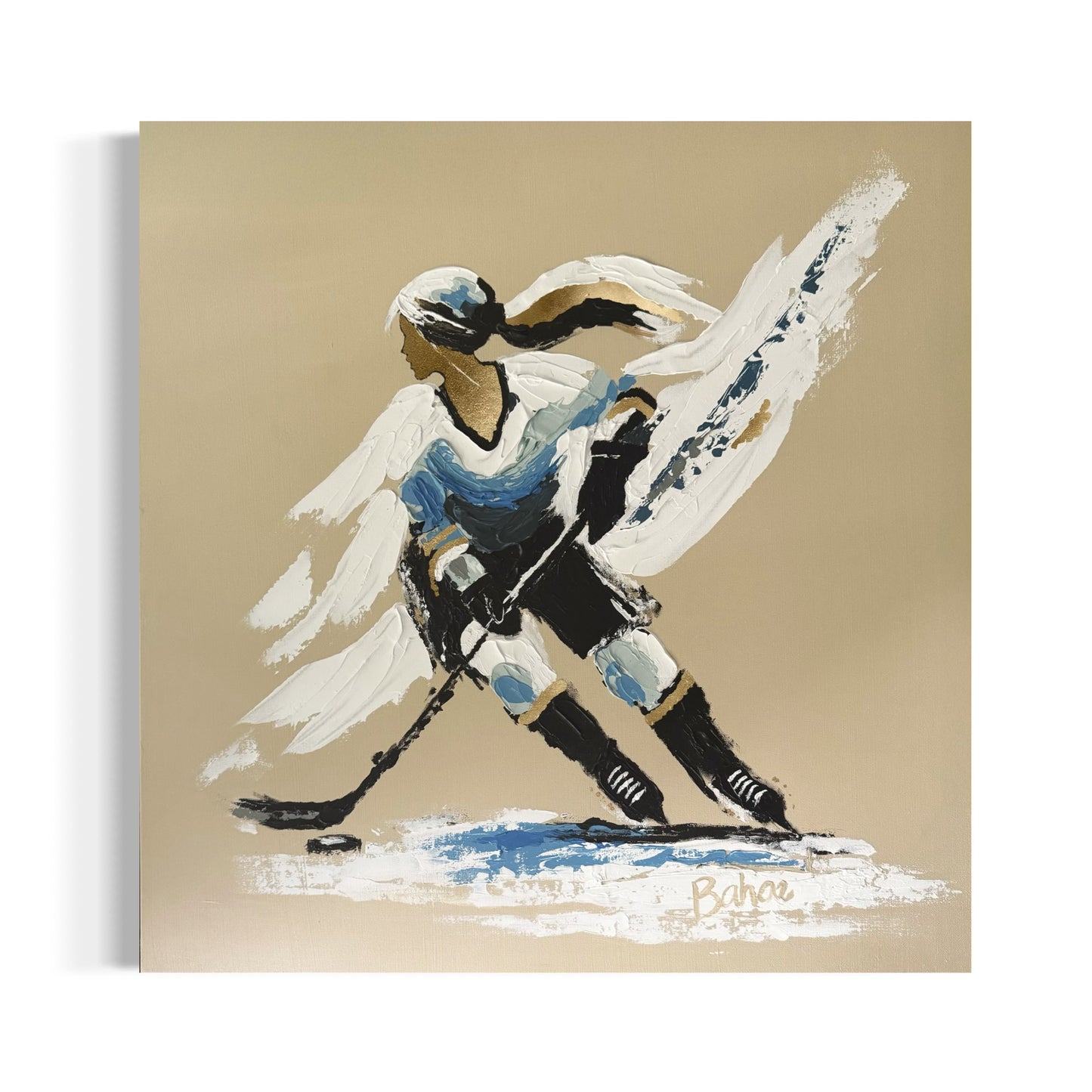Her Hockey Practice ORIGINAL Hand-Painted Acrylic Art on Canvas