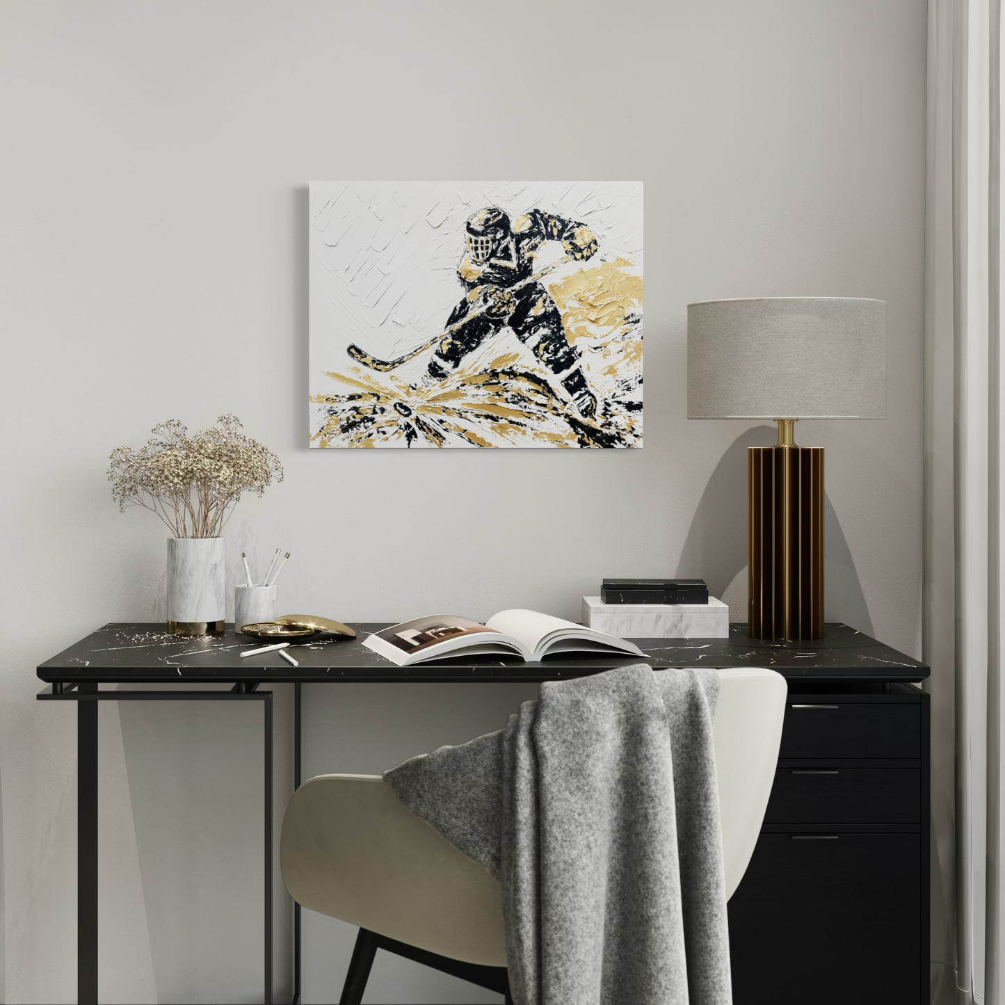 Hockey ORIGINAL Hand-Painted Acrylic Art on Canvas