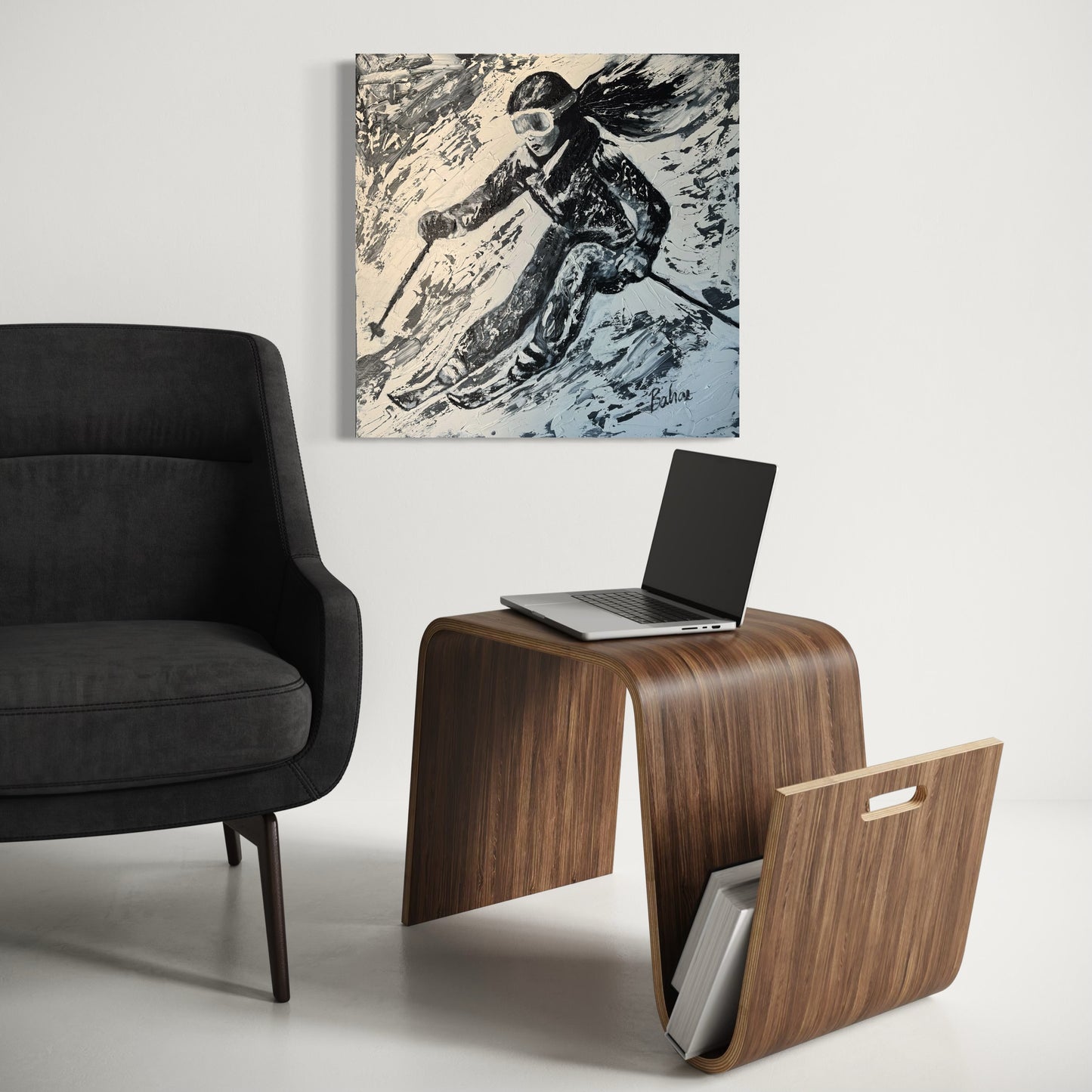 The Alpine Skier ORIGINAL Hand-Painted Acrylic Art on Canvas