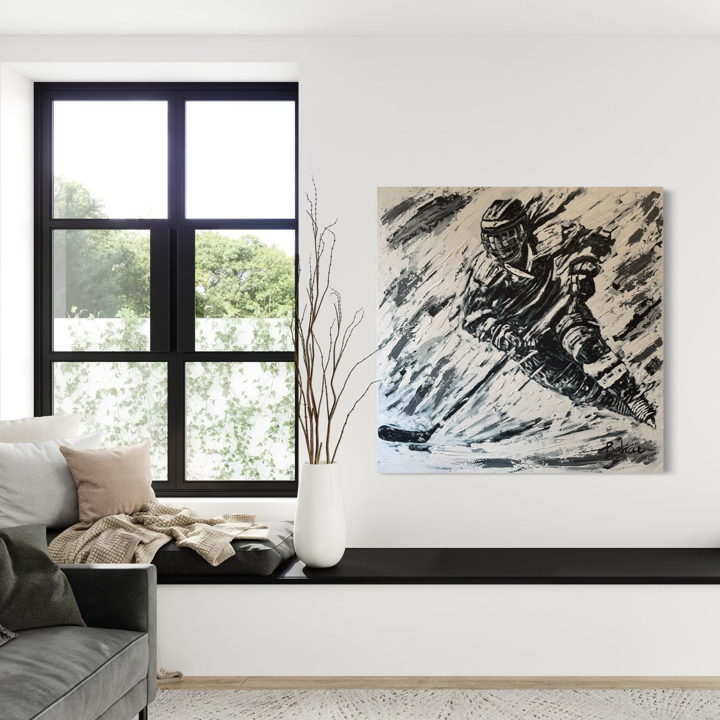 The Hockey Player ORIGINAL Hand-Painted Acrylic Art on Canvas