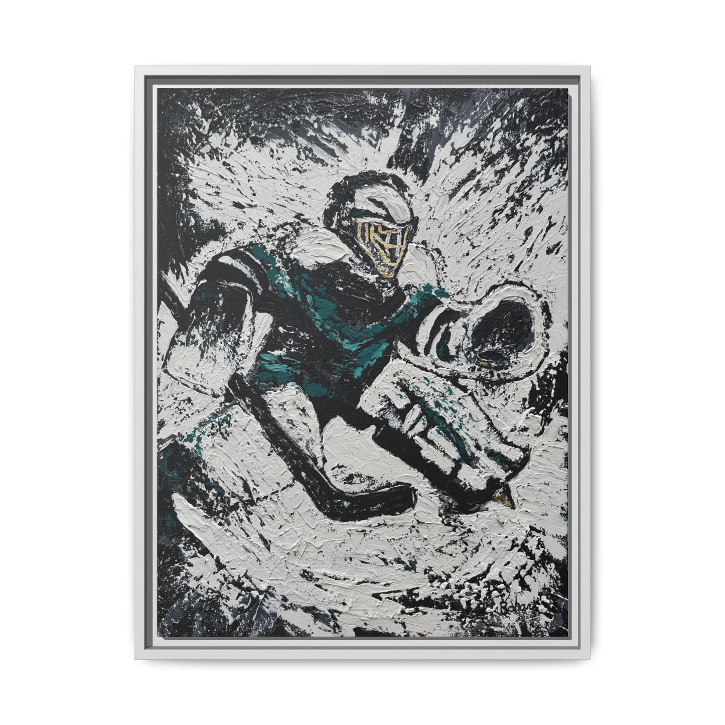 The Goaltender PRINT Art on Canvas with Frame