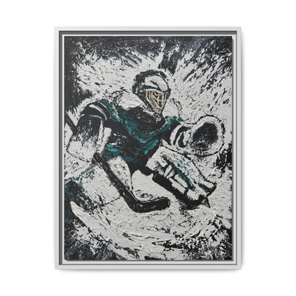 The Goaltender PRINT Art on Canvas with Frame