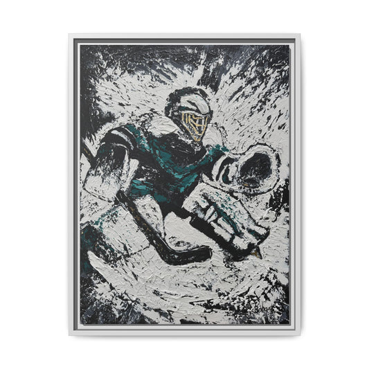 The Goaltender PRINT Art on Canvas with Frame