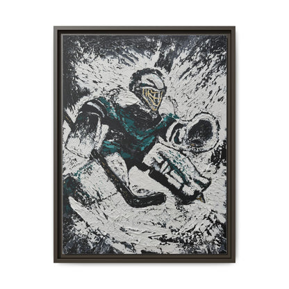 The Goaltender PRINT Art on Canvas with Frame