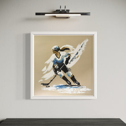 Her Hockey Practice PRINT Art on Canvas with Frame