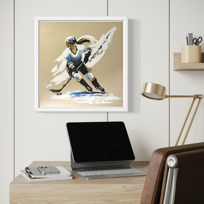 Her Hockey Practice PRINT Art on Canvas with Frame