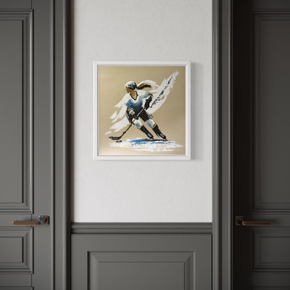 Her Hockey Practice PRINT Art on Canvas with Frame