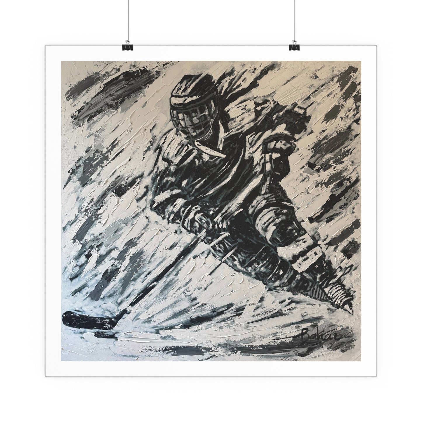 The Hockey Player PRINT Rolled Poster