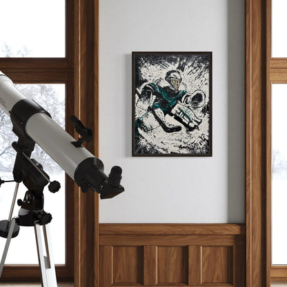 The Goaltender PRINT Art on Canvas with Frame