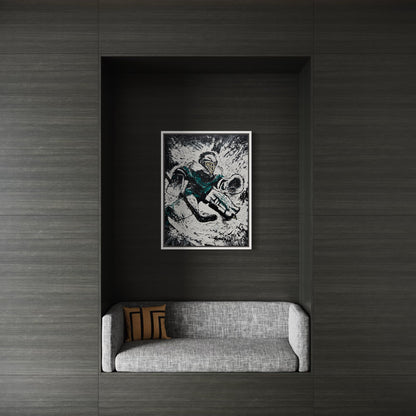 The Goaltender PRINT Art on Canvas with Frame