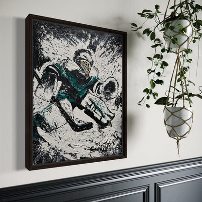 The Goaltender PRINT Art on Canvas with Frame