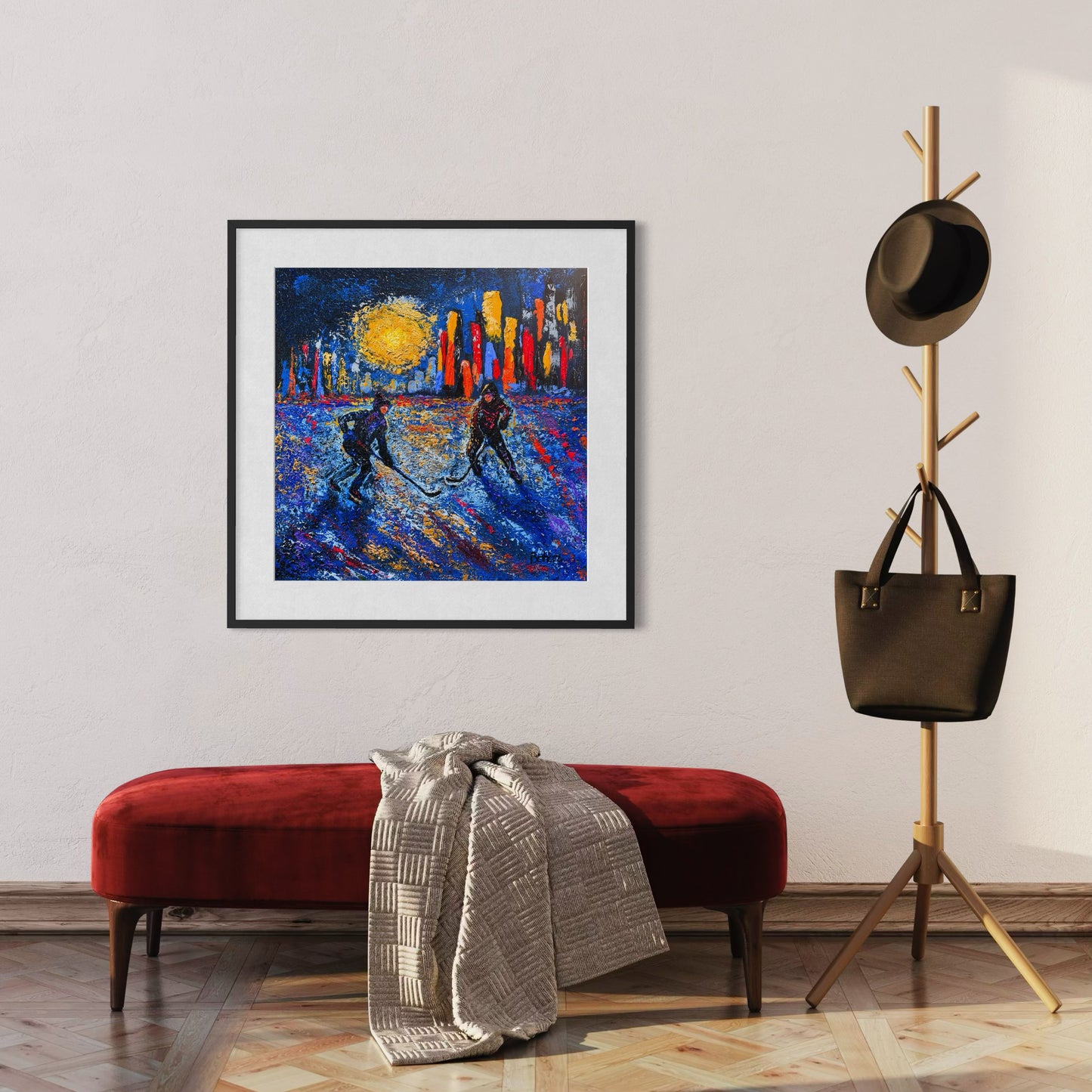 Pond Hockey in the City PRINT Rolled Poster