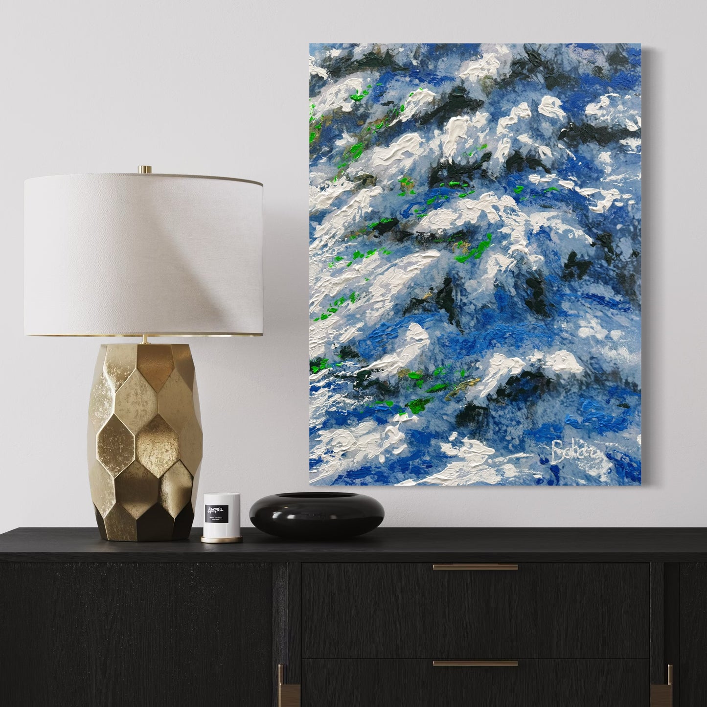 Snowie Pond Hockey PRINT Art on Canvas (Right Piece)