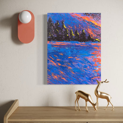Pond Hockey Girls PRINT Art on Canvas (Left Piece)