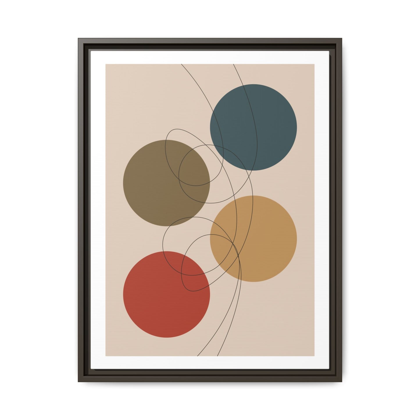 Hockey Puck Lines PRINT Digital Art on Canvas with Frame