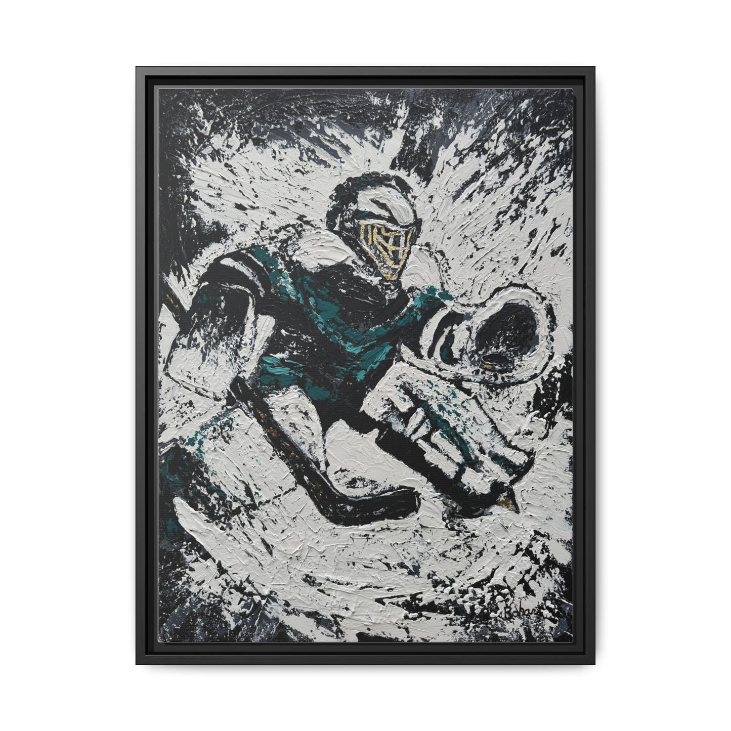 The Goaltender PRINT Art on Canvas with Frame