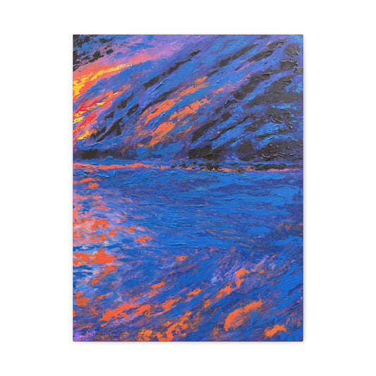 Pond Hockey Girls PRINT Art on Canvas (Right Piece)