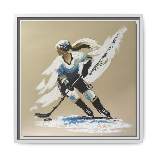 Her Hockey Practice PRINT Art on Canvas with Frame