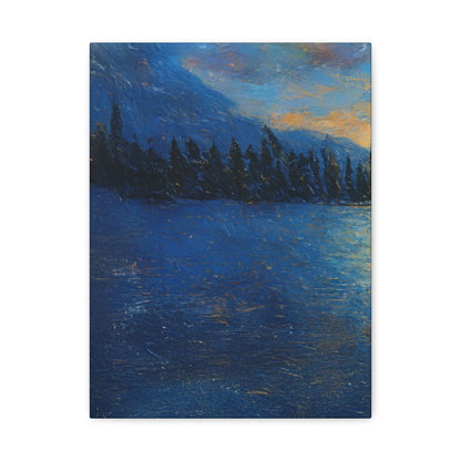 Pond Hockey Golden Drift (Left Leaf to Pond Hockey at Sunset) PRINT Digital Art on Canvas