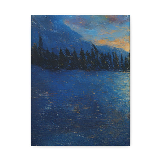 Pond Hockey Golden Drift (Left Leaf to Pond Hockey at Sunset) PRINT Digital Art on Canvas