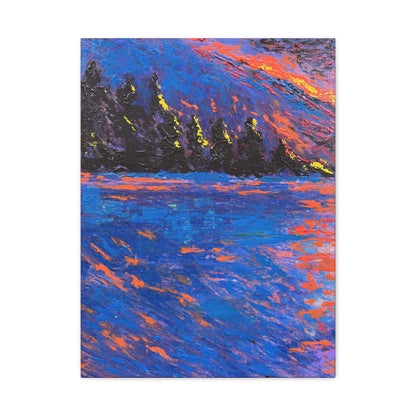 Pond Hockey Girls PRINT Art on Canvas (Left Piece)
