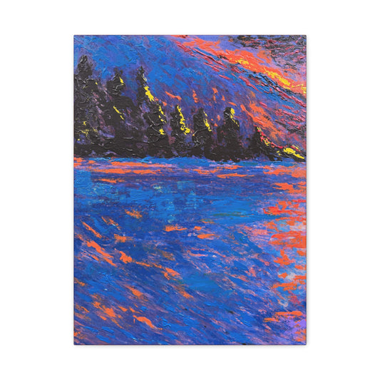 Pond Hockey Girls PRINT Art on Canvas (Left Piece)