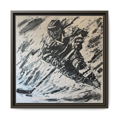 The Hockey Player PRINT Art on Canvas with Frame