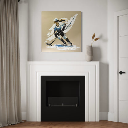 Her Hockey Practice ORIGINAL Hand-Painted Acrylic Art on Canvas