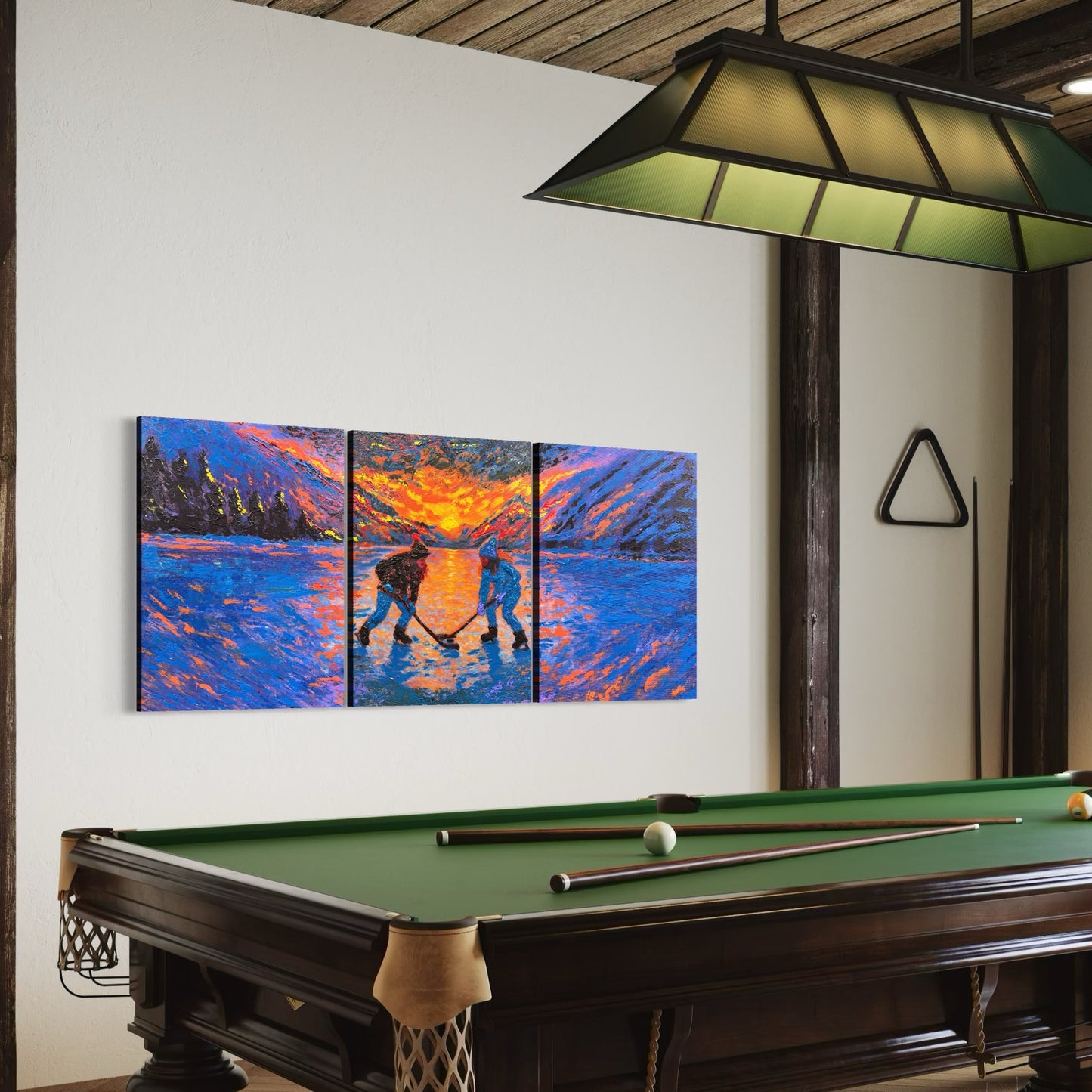 Pond Hockey Girls ORIGINAL Hand-Painted Acrylic Art on Canvas (All Three Pieces)
