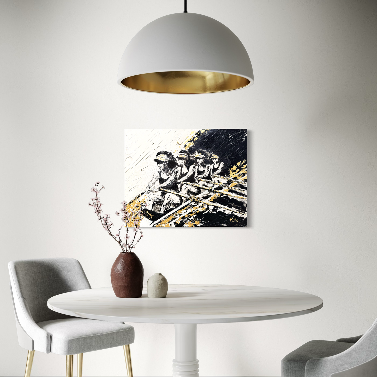 Rowing ORIGINAL Hand-Painted Acrylic Art on Canvas