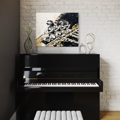Rowing ORIGINAL Hand-Painted Acrylic Art on Canvas