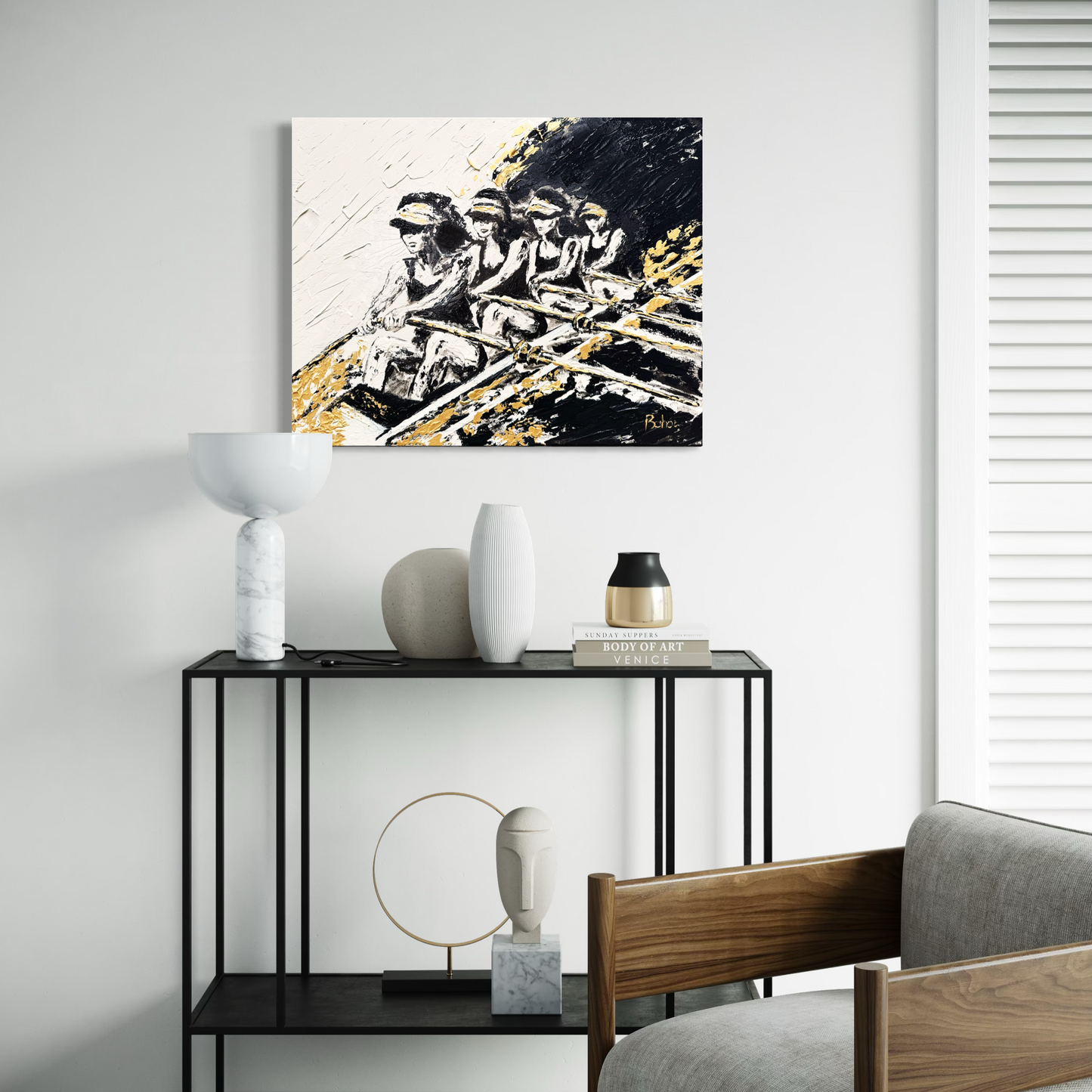 Rowing ORIGINAL Hand-Painted Acrylic Art on Canvas