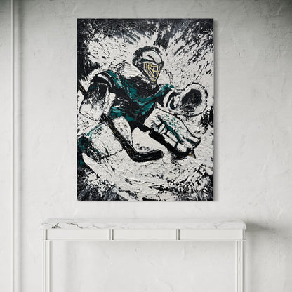 The Goaltender ORIGINAL Hand-Painted Acrylic Art on Canvas