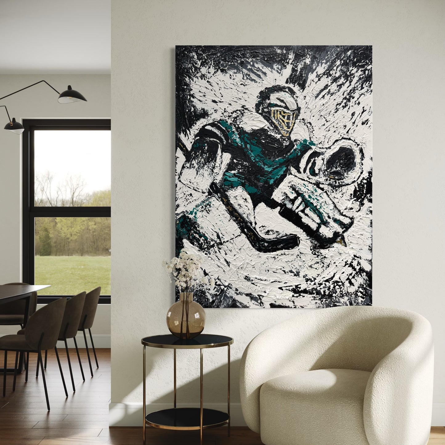 The Goaltender ORIGINAL Hand-Painted Acrylic Art on Canvas