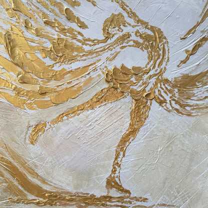 The Golden Figure Skater ORIGINAL Hand-Painted Acrylic Art on Canvas