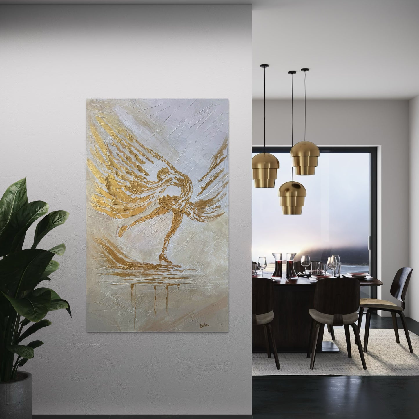 The Golden Figure Skater ORIGINAL Hand-Painted Acrylic Art on Canvas