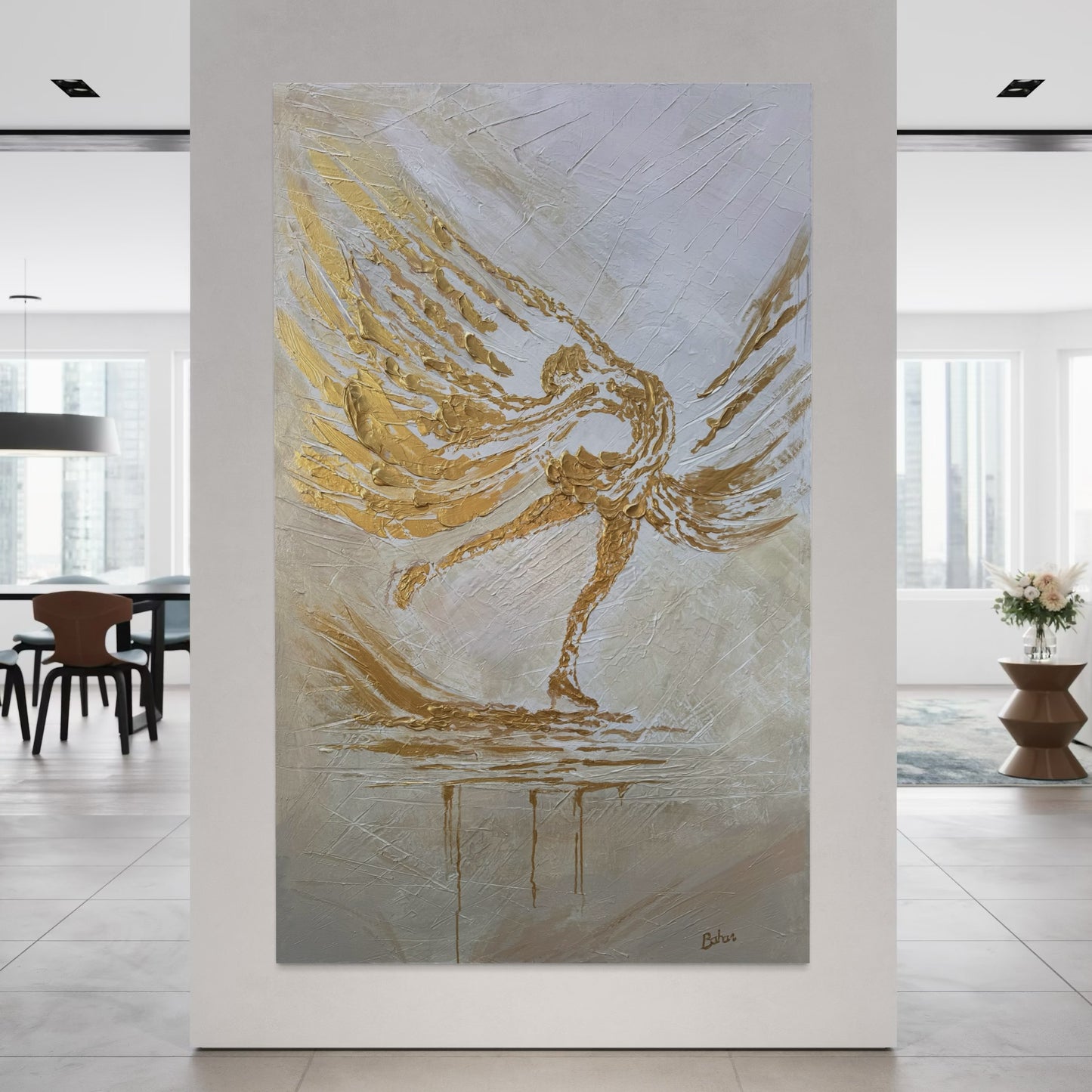 The Golden Figure Skater ORIGINAL Hand-Painted Acrylic Art on Canvas