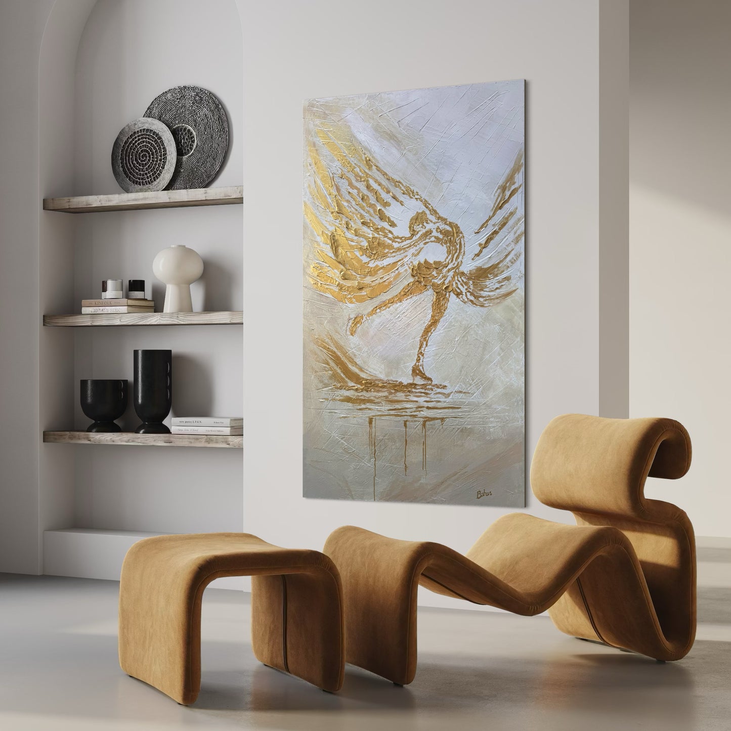 The Golden Figure Skater ORIGINAL Hand-Painted Acrylic Art on Canvas